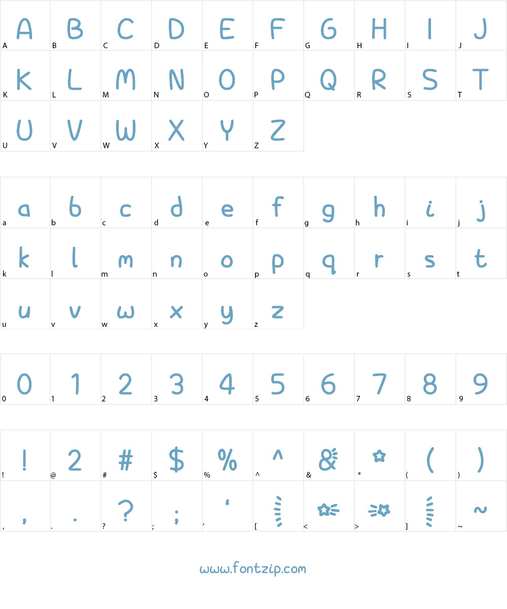 Unicorn Scribbles Font Character